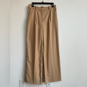 Zara Tan Wide Leg Women's Wool Blend Pants